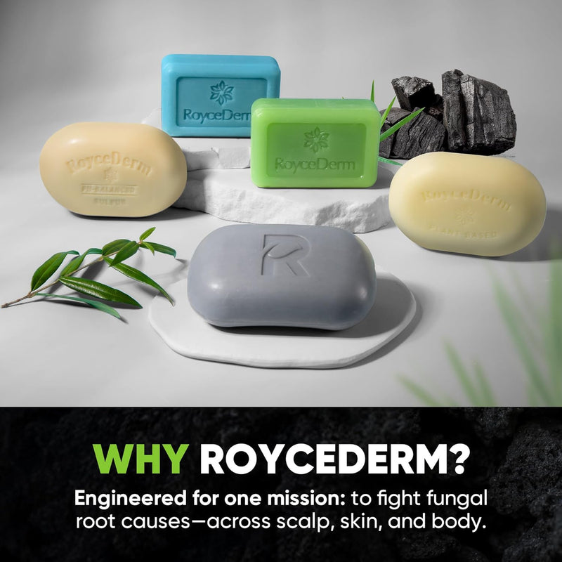 Roycederm Antifungal Soap Bar - Helps with Athlete’s Foot, Jock Itch, Ringworm for Active Skin - Relieves Itching Burning Scaling and Discomfort with Tea Tree Oil, Charcoal & Volcanic Ash Infinity Warehouse