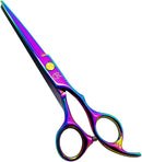 Professional Hair Cutting Shears,6 Inch Barber hair Cutting Scissors Sharp Blades Hairdresser Haircut For Women/Men/kids 420c Stainless Steel Rainbow Color (A) JAVENPROLIU