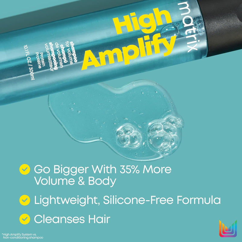 Matrix High Amplify Volumizing Shampoo | Instant Lift, Lasting Volume & Strengthening | Silicone-Free | Boost Structure in Fine, Thin & Limp Hair | Salon Professional Shampoo Infinity Warehouse