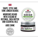 Cremo Mint Blend Styling Beard Balm, Nourishes, Shapes And Styles Longer, Fuller Beards, 2 Oz Cremo