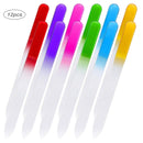 Glass Files for Nails, Fingernail File for Professional Manicure Nail Care, Gentle Comfortable Filing, Leaves Nails Smooth - 12-Piece Premium Glass Nail Files Teuki