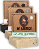 Dr. Squatch All Natural Bar Soap for Men, 3 Bar Variety Pack, Pine Tar, Cedar Citrus and Spearmint Basil Dr. Squatch