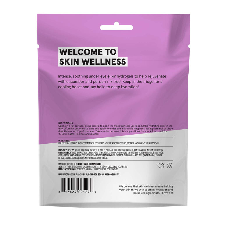 Acure Radically Rejuvenating Under Eye Hydrogel Mask, Provides Anti-Aging Support, & Silk Tree, Purple, Cucumber, 0.236 Fl Oz (Pack of 1) Acure