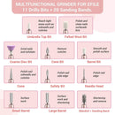 MelodySusie Electric Nail Drill Machine 11 in 1 Kit, Portable Electric Nail File Efile Set for Acrylic Gel Nails, Manicure Pedicure Tool with Nail Drill Bits Sanding Bands Dust Brush, Gold MelodySusie