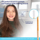 Ortho-Buddy Orthodontic Toothbrush for Braces, Ultra-Soft Nylon Bristle Toothbrush with Birch Wood Handle for Teens & Adults with Braces, Brackets, and Wires - Brown, Pack of 2 Ortho-buddy