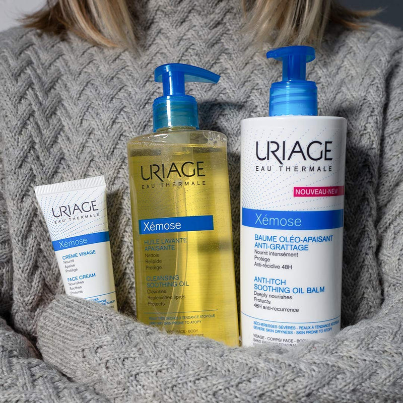 URIAGE Xemose Cleansing Soothing Oil 17 fl.oz. | Face and Body Cleanser that brings Instant and Long-Lasting Comfort to Dry to Very Dry Skin and Soothes Itching Sensations | Soap-free, Fragrance-Free Uriage