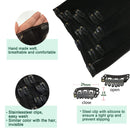 GOO GOO Hair Extensions Clip in Human Hair Jet Black 14 Inch 120g 7pcs Clip in Hair Extensions Real Human hair Natural Straight Thick Remy Human Hair Extensions for Women GOO GOO Store