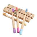 GoWoo 100% Natural Bamboo Toothbrush Soft - Organic Eco Friendly Toothbrushes with Soft Nylon Bristles, BPA-Free, Biodegradable, Dental Care Set (Pack of 4, Kids, Rainbow) GoWoo