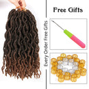 LEEONS 12 in Boho Locs Wavy Faux Locs Crochet Synthetic Braiding Hair Locs Crochet Hair Pre-loop Crochet Braids Soft Curly Faux Locs Hair Extensions Braids Dreadlocks 6Packs/Lot 20Roots/PCS(12inch,