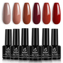 Beetles Gel Nail Polish Set, Caramel Collection Gel Nail Polish Kit 6 Colors Nail Gel Home Manicure Christmas for Women New Year Holiday Gifts Set beetles Gel Polish