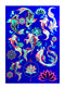 d'IRIS studio Blacklight Temporary Tattoos – 1 Sheet Koi Fish Design Body Art | Festival Accessories Glow Party Supplies | 7.2” x 5.2” UV Reactive Temp Tattoos Great for EDM EDC Party Rave Parties d'IRIS studio