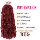 New Soft locs 18 inch 6 Packs Faux Locs Curly Wavy Crochet Synthetic Braiding Hair Extensions(18 inch, Burgundy) conrora