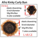 Afro Puff Ponytail Hair Bun Extension Chignon Hairpiece With Drawstring Afro Kinky Curly Wrap Messy Updo Synthetic For American African Black Women(8inch, 1pcs dark brown) S-noilite