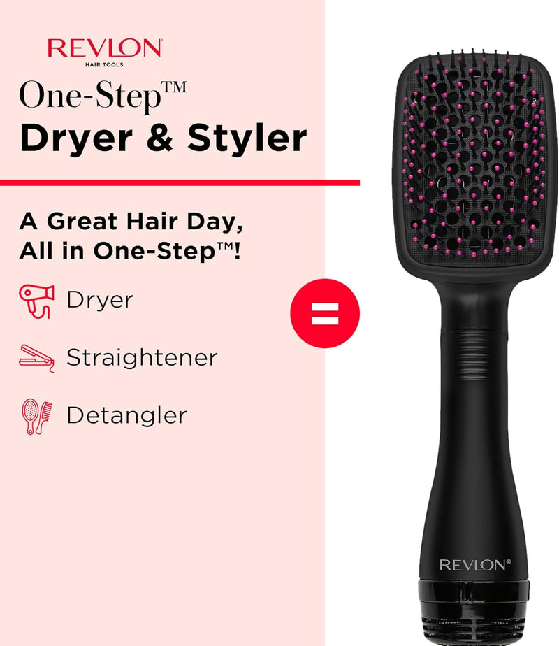 REVLON One-Step Hair Dryer and Styler, All-in-One Detangling and Straightener Brush for Salon-Quality Smooth, Straight Hair, More Shine and Less Frizz, Black Infinity Warehouse