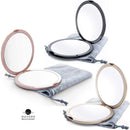 Magnifying Compact Mirror for Purses, 1x/10x Magnification – Double Sided Travel Makeup Mirror, 4 Inch Small Pocket or Purse Mirror. Distortion Free Folding Portable Compact Mirrors (Champagne Gold) Mavoro Store