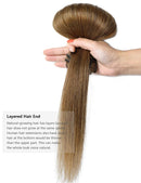ROSEBUD Clip in Hair Extensions REMY Human Hair 8Pcs 18 Clips 65g/Set 14 Inch Rose bud
