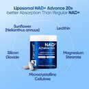 Liposomal NAD+ Supplement 500mg with Resveratrol – NAD Plus Capsules for Cellular Energy, Mitochondrial Support & Healthy Aging – NMN Alternative, Non-GMO, Vegan – 60 Capsules (30 Day Supply) Infinity Warehouse