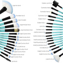 Makeup Brushes Set, 32pcs Blue Premium Cosmetic Make Up Brushes Foundation Blending Blush Concealer Shader Eyeshadow Eyeliner Compatible withTravel Makeup Bag Daxstar