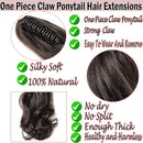 S-noilite Ponytail Extension Claw Clip Short Curly Wavy Thick Jaw Ponytails Pony Tail Hairpiece Clip in Hair Extensions Synthetic Fiber for Women 12 Inch Dark Brown & Sandy Brown S-noilite