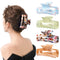 Magicsky 4PCS Hair Claw Clips, Acrylic Hair Banana Barrettes,Celluloid French Butterfly Jaw Clips,Tortoise Shell Grip Pin Teeth Clamp-Leopard print Stylish Hair Accessories for Women Girls,Long Motley Magicsky
