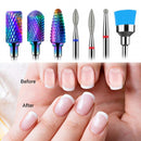MelodySusie Nail Drill Bits Set, 7pcs Carbide Diamond Cuticle Drill Bits 3/32'' for Acrylic Gel Nails File Remove, Manicure Pedicure Nail Prep Tools for Nail Drill E-File, Home Salon Nail Art Supply MelodySusie
