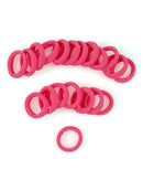 Heliums Small Fuchsia Pink Gentle Hold, 1 Inch Mini Sized, Soft and Stretchy Seamless Elastic Nylon Fabric Rolled Ponytail Holders for for Kids, Braids and Fine Hair - 20 Hair Ties Heliums Store