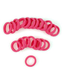Heliums Small Fuchsia Pink Gentle Hold, 1 Inch Mini Sized, Soft and Stretchy Seamless Elastic Nylon Fabric Rolled Ponytail Holders for for Kids, Braids and Fine Hair - 20 Hair Ties Heliums
