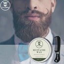 Mustache Wax and Comb Kit - Beard and Moustache Wax for Men with Strong Hold Natural Beeswax - Helps Tame, Style, and Groom (Vanilla Scent) - Striking Viking Striking Viking
