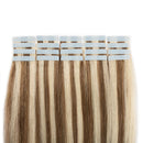 Tape in Human Hair Extensions Highlight Highlighted Double Side Tape Seamless Skin Weft Natural Hair Extensions Long Straight Silky (12" 30g,