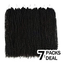 Niseyo 7 Packs Passion Twist Hair 24 Inch Ombre Water Wave Crochet Hair for Passion Twist Crochet Hair Long Bohemian Locs Braiding Hair Extensions (7Packs 1