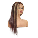 13x4 Blonde Lace Front Wigs Human Hair Pre Plucked Bleached Knots for Black Women Glueless Remy Brazilian HD Transparent Ombre Highlight Straight Lace Front Human Hair Wigs 150% Density(20 Inch, 4/27) TEMAN