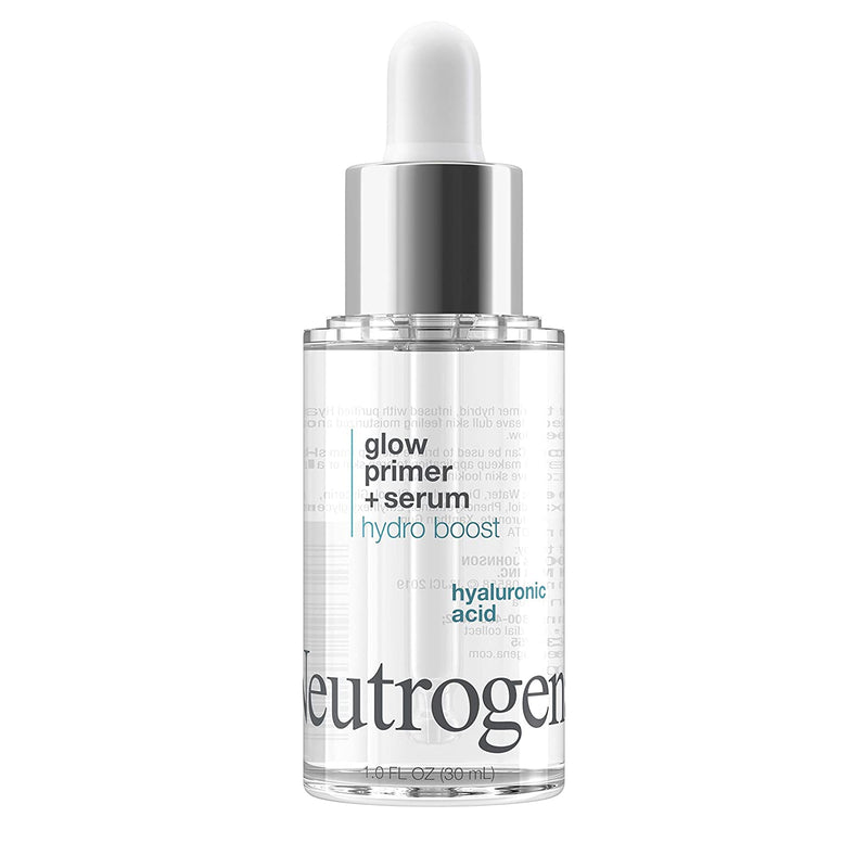 Neutrogena Hydro Boost Glow Booster Primer & Serum, Hydrating & Moisturizing Face Serum-to-Primer Hybrid, Infused with Purified Hyaluronic Acid & Designed to Instantly Hydrate, 1.0 fl. oz Neutrogena