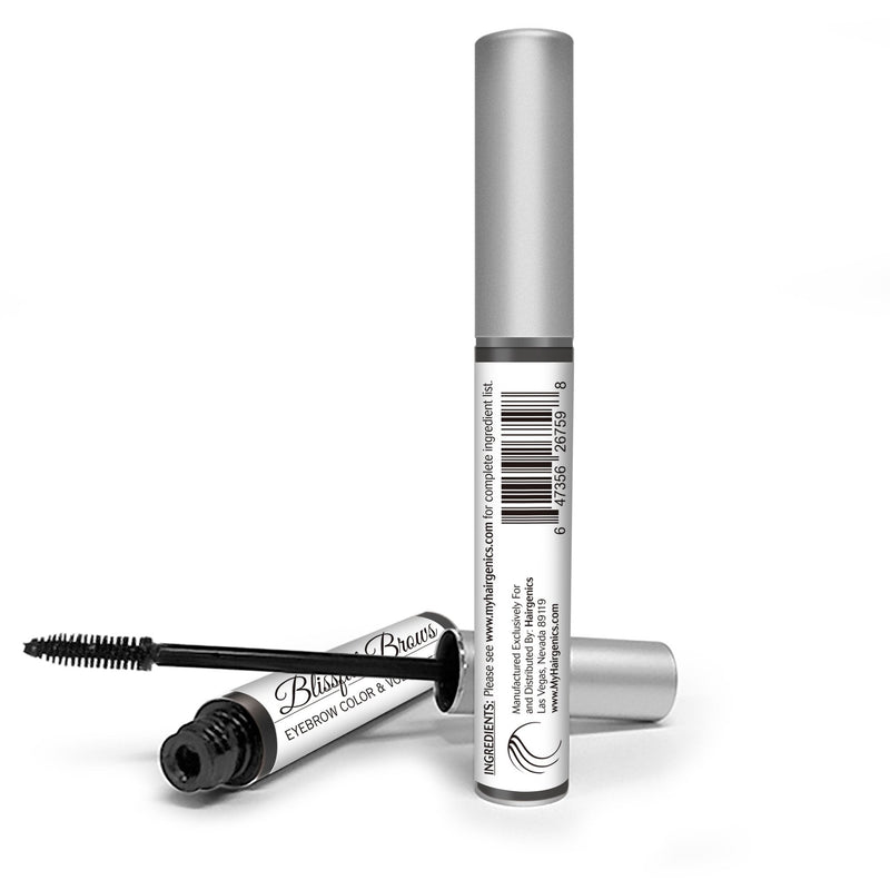 Blissful Brows by Hairgenics – One Step Long Lasting Tinted Eyebrow Gel Infused with Fibers for Thick and Full Brows (Black) Pronexa