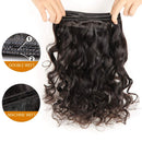 Human Hair Loose Wave Bundles Brazilian Loose Wave Hair 3 Bundles With 4X4 Lace Closure Free Part (14 16 18+12) 100% Unprocessed Human Hair Weave Bundles Can Be Dyed and Bleached Natural Black Color Miss CARA Store