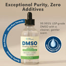DMSO Liquid 99.995% USP Grade, Dimethyl Sulfoxide, 2 fl oz, High Purity & Undiluted - Made in The USA - HelloPharmacist Infinity Warehouse