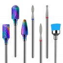 MelodySusie Nail Drill Bits Set, 7pcs Carbide Diamond Cuticle Drill Bits 3/32'' for Acrylic Gel Nails File Remove, Manicure Pedicure Nail Prep Tools for Nail Drill E-File, Home Salon Nail Art Supply MelodySusie