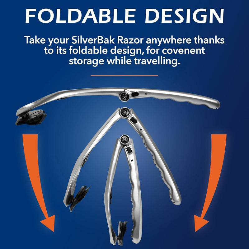 Bakblade 2.0 SilverBak Back Shavers for Men: DIY Hair Shaver, Safety Blade Technology & Ergonomic Handle, Wet & Dry Shaving (Extra Blades Included) Infinity Warehouse