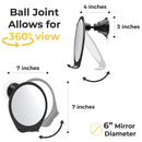 HoneyBull Shower Mirror for Shaving Fogless with Suction, Razor Holder & Swivel (Black) HONEYBULL Store