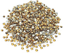 LolliBeads Resin Crystal Round Nail Art Mixed Flat Backs Acrylic Rhinestones Gems, Size 2 mm, Color Antiqued Gold (2000Pcs) LolliBeads Store