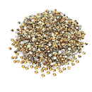 LolliBeads Resin Crystal Round Nail Art Mixed Flat Backs Acrylic Rhinestones Gems, Size 2 mm, Color Antiqued Gold (2000Pcs) LolliBeads
