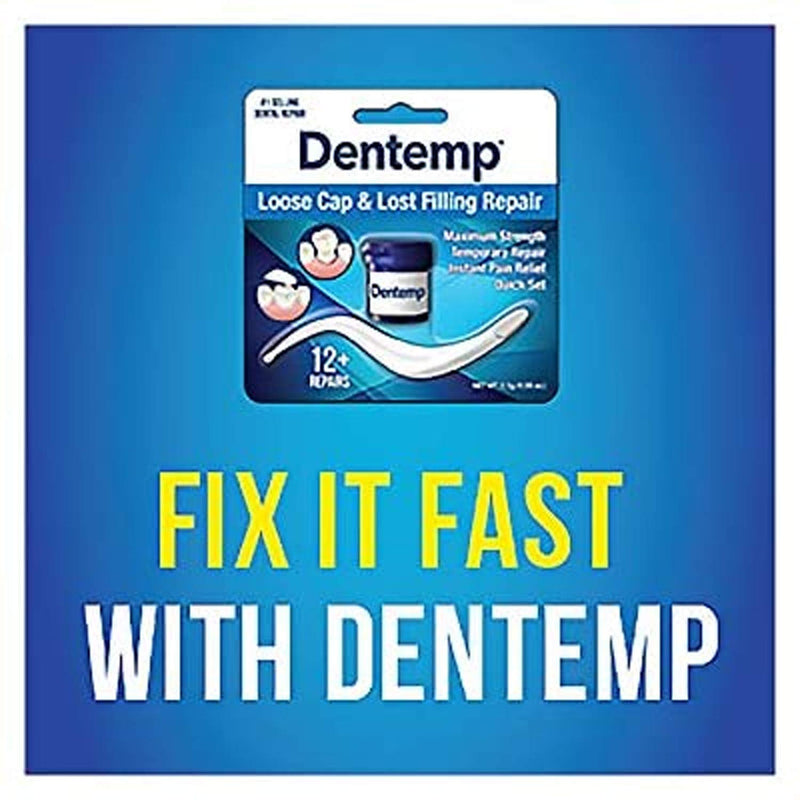 Dentemp Maximum Strength Loose Cap and Lost Filling Repair - Dental Repair Kit for Instant Pain Relief - Temporary Filling for Tooth - Long Lasting Tooth Filling Dentemp