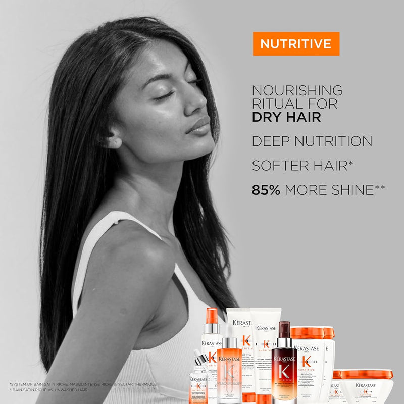 Kerastase Nutritive Bain Satin Shampoo | Gently Cleanses & Replenishes Moisture for Soft, Shiny Hair | With Plant-Based Proteins & Niacinamide | For Fine to Medium Dry Hair Infinity Warehouse