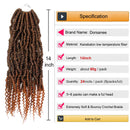 6 Packs Bomb Twist Crochet Hair 14 Inch Spring Twist Crochet Braids Pre-looped Mini Passion Twist Braiding Hair Senegalese Spring Twist Nubian Twist Kinky Curly Synthetic Hair Extensions (T30