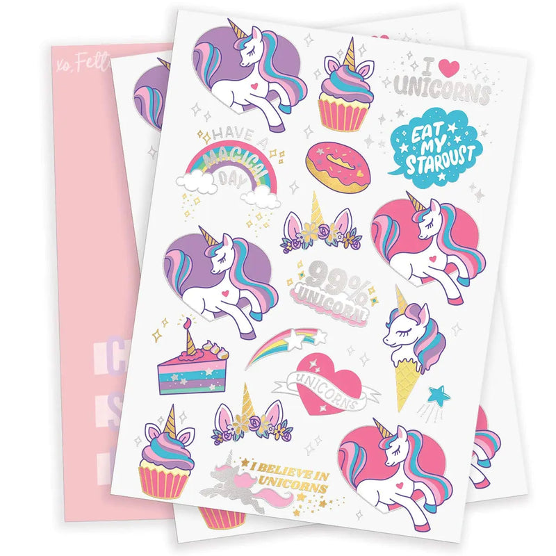 xo, Fetti Unicorn Party Supplies Temporary Tattoos for Kids - 36 Glitter Styles | Unicorn Party Favors and Birthday Decorations + Halloween Costume xo, Fetti