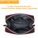 Large Makeup Bag Zipper Pouch Travel Cosmetic Organizer for Women and Girls (Large, Red) Narwey