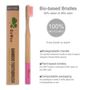 GoWoo 100% Natural Bamboo Toothbrush Soft - Organic Eco Friendly Toothbrushes with Soft Nylon Bristles, BPA-Free, Biodegradable, Dental Care Set (Pack of 4, Adult, Pink) GoWoo