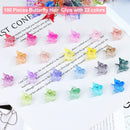 EAONE 100Pcs Butterfly Hair Clips Pastel Hair Clips Mini Cute Clips Hair Accessories for Hair 90s Girls Women with Box Package, Gradient Tansparency Colors EAONE