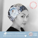 ANOKII CO Bouffant Hair Cap - Premium Adjustable Bonnet-Euro Style-Ponytail Cap Head Cover for Women (ANOKII White/Navy, 1) ANOKII CO