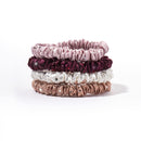 Slip Silk Crystal Skinnie Scrunchies in Manhattan Nights - 100% Pure 22 Momme Mulberry Silk Scrunchies for Women - Hair-Friendly Silk Scrunchies - Luxurious Elastic Hair Scrunchie Set (4 Scrunchies) SLIP