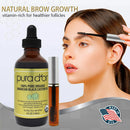PURA D’OR Organic Jamaican Black Castor Oil (4oz) 100% Pure USDA Organic - Cold Pressed - For Lashes, Brows, Skin & Hair - Promotes Thicker Eyebrows, Eyelashes & Healthier Skin With Bonus Brush Kits PURA D'OR